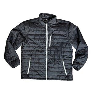 HUK Fishing Coat Mens Size XL Black Nylon Puffer Zip